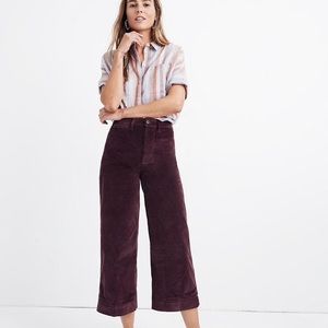 Emmett Wide-Leg Crop Pants in Velveteen